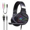 HXSJ F16 3.5mm + USB Port RGB Light Stereo Gaming Headset with Microphone