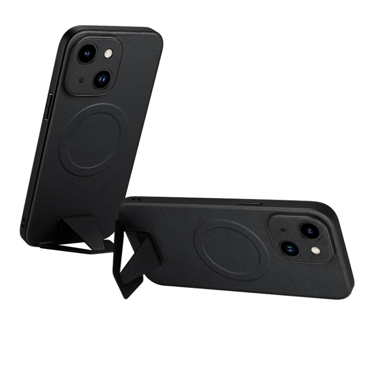 SULADA Folding Holder Lambskin Texture MagSafe Phone Case, For iPhone 14 Plus, For iPhone 14, For iPhone 14 Pro, For iPhone 14 Pro Max, For iPhone 13 Pro Max