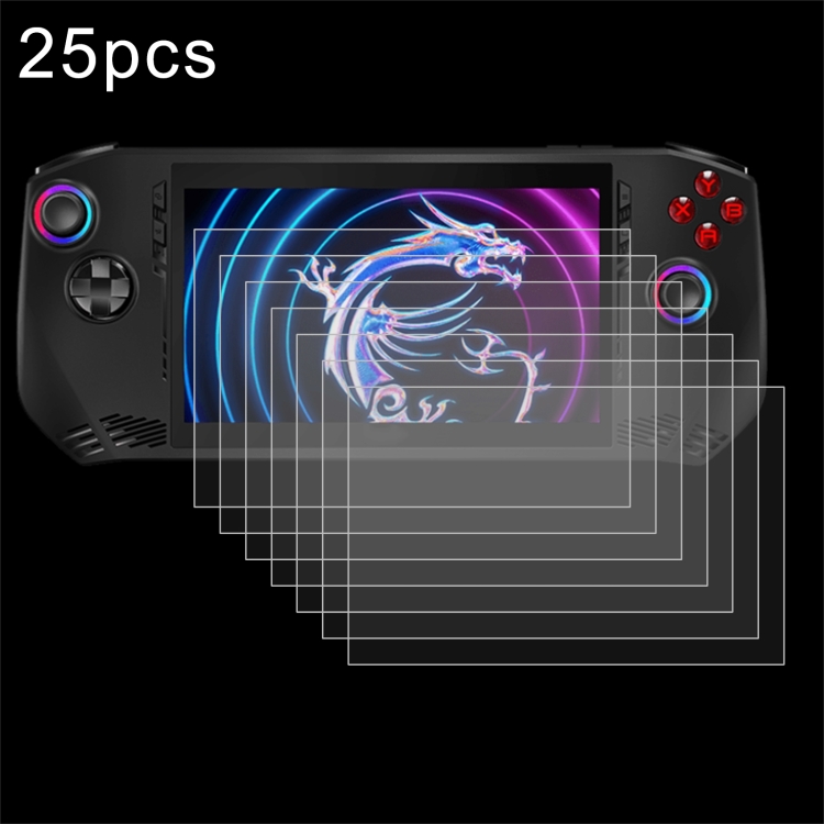 25pcs 9H 0.3mm Explosion-proof Tempered Glass Film, For MSI Claw 7 inch Game Console