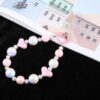 Laser Pearl Heart Bead Chain Anti-lost Short Lanyard