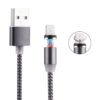 360 Degree Rotation 8 Pin to USB 2.0 Weave Style Magnetic Charging Cable with LED Indicator, Cable Length: 1m