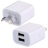 5V 2A High Compatibility 2 USB Ports Charger, AU Plug(White)