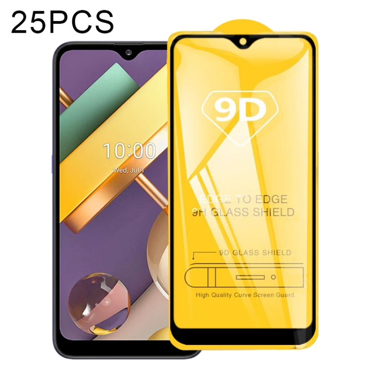 For LG K22 25 PCS 9D Full Glue Full Screen Tempered Glass Film
