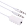 3.5mm Female to 3.5mm Male Microphone Jack + 3.5mm Male Earphone Jack Adapter Cable for Apple Computer, Length: 78cm(White)