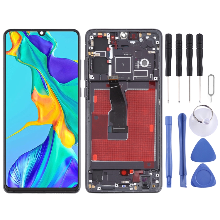 LCD Screen and Digitizer Full Assembly With Frame for Huawei P30, For Huawei P30, For Huawei P30 (Breathing Crystal)