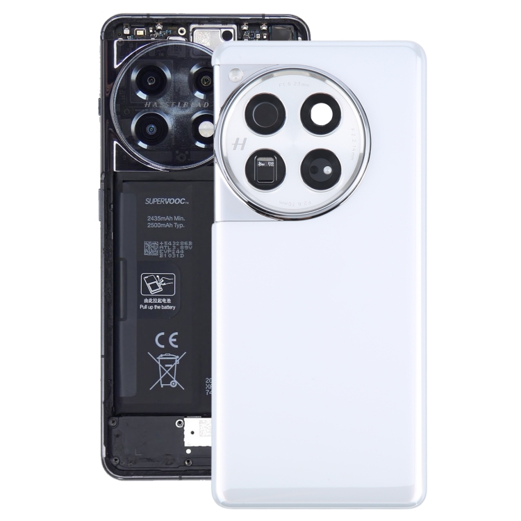 For OnePlus 12 PJD110 CPH2573 CPH2581 Original Glass Battery Back Cover with Camera Lens, For OnePlus 12(Original with Camera Lens)