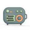 2 PCS Retro Radio Shape Protective Cover Silicone Case for AirPods Pro, Green, Blue Gray, Matcha Green, Pink, Green+Metal Hook, Blue Gray+Metal Hook, Matcha Green+Metal Hook, Pink + Metal Hook, Green+Finger Ring, Blue Gray+Finger Ring...