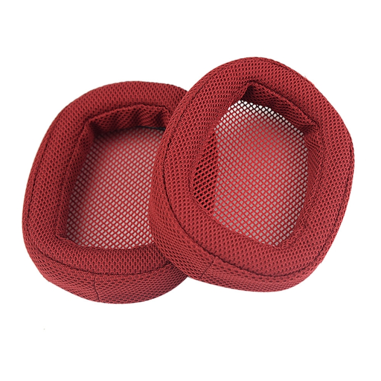 2 PCS Suitable for Logitech G433 G Pro Headphone Cover Sponge Cover Earmuffs, Black Protein Skin, Red Grid, Blue Grid