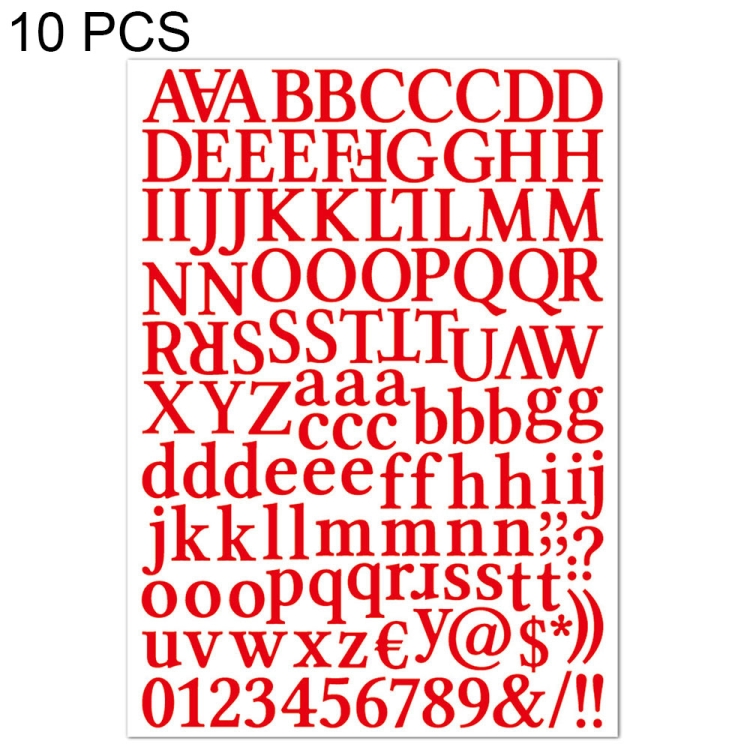 10 PCS Waterproof Alphabet DIY Handbook Sticker Gift Decoration Office Sticker