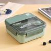 Plastic Compartment Lunch Box Microwaveable with Tableware, 1L Blue, 1L Green, 1.1L Blue, 1.1L Green