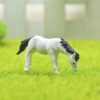 Horse Figure DIY Micro-landscape Landscaping Doll Desktop Decoration Ornaments, White, Coffee