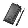 DEABOLAR Men Long Wallet Retro PU Soft Leather Hand Strap Clutch Mobile Phone Bag