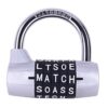 Medium 5-Digit Alphabet Wheel Combination Lock Closet Door Padlock, Silver, Blue, Red