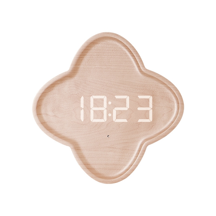 G236 LED Digital Display Flower Shape Living Room Wall Clock