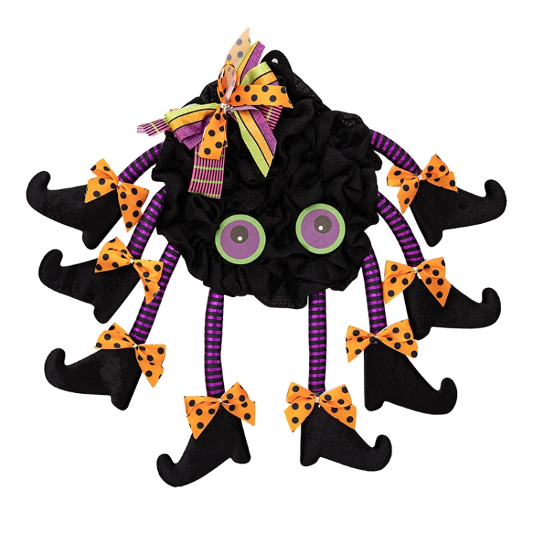 Fabric Spider Door Hanging Halloween Wreath Window Pendant