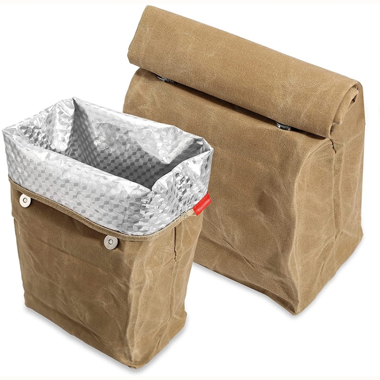 Waterproof Anti-Dirty Repeated Use Aluminum Foil Ice Bag Outdoor 8A Oil Wax Saurry Lunch Insulation Bag