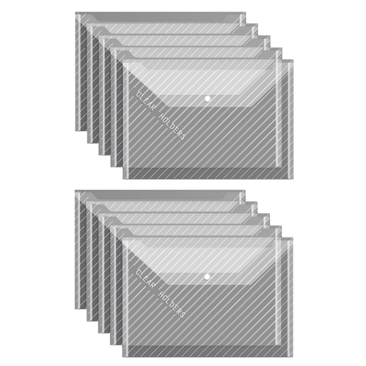 10pcs A4 Waterproof Transparent Thickened Folder Archive Bag