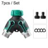 7pcs / Set Y-Type Two-Way Metal Quick Connectors Water Pipe Splitter With Nipple, EU Style, US Style