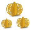 3pcs /Set Halloween Pumpkin Ornament Party Tabletop Decoration, Gold, Brown, Orange