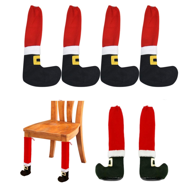 4pcs /Set Christmas Tables Chairs Leg Cover Floor Protectors