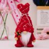 Christmas Love Pompom Hat Standing Figure Valentine Day Forest Doll Decoration