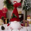 Knitted Pointed Hat Gnome Figurine With Lights Christmas Decorations