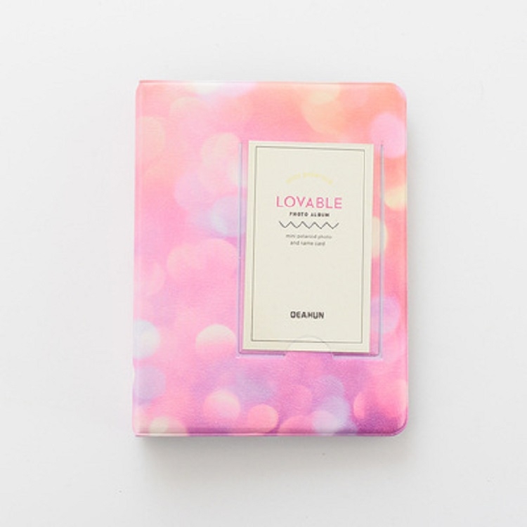 3 inch Colorful Starry Series PU Cover Album Photo Movie Ticket Storage Collection Photo Album Book, Pink Light Spot, Dark Blue Starry Sky, Blue Light Spot, Yellow Starry Sky, Vintage Dark Brown, Retro Yellow, Vintage Red Brown, Retro Gray Black, Panda...