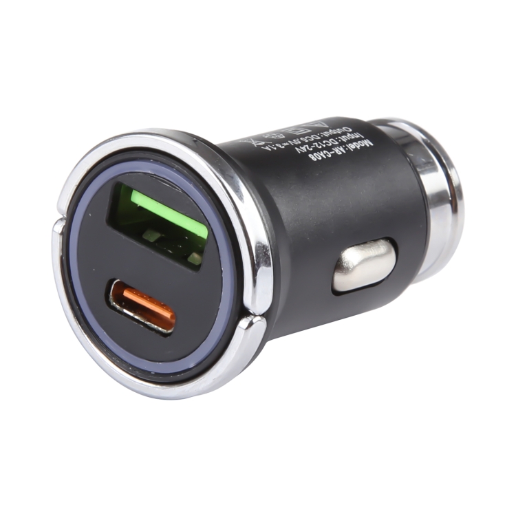 AR-CA08 12W 2A USB-C / Type-C + USB Ports Car Charger