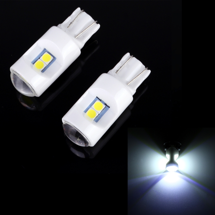 2 PCS T10 / W5W / 194 DC 12V 1.2W 6LEDs SMD-3030 Car Reading Lamp Clearance Light, with Projector Lens Light