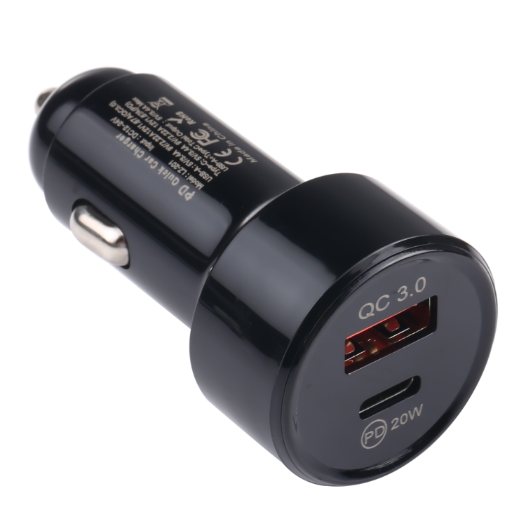 LZ-201 PD 20W USB-C / Type-C + QC 3.0 USB Mini Fast Car Charger