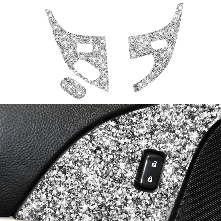 For Chevrolet Corvette C6 2005-2013 Car Door Lock Panel Diamond Decorative Sticker, Left Drive