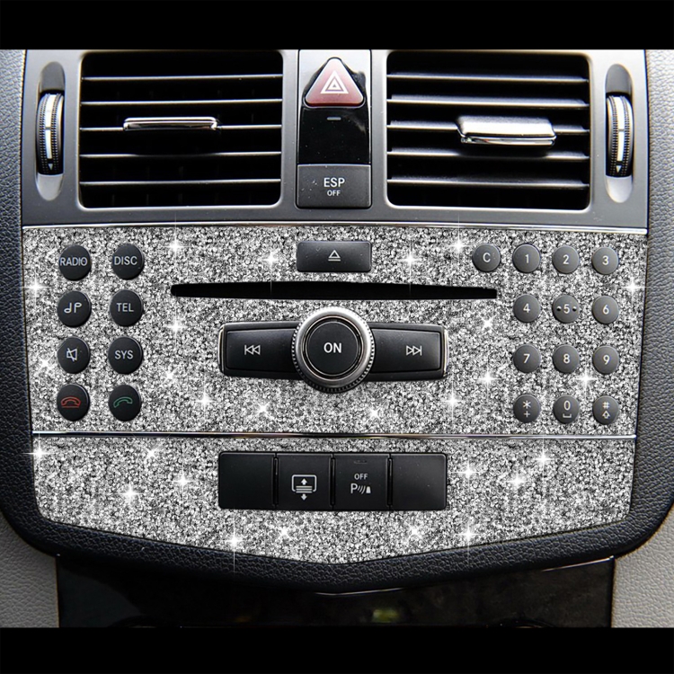 For Mercedes-Benz C-class W204 2007-2010 Car Central Control Panel C Diamond Decorative Sticker, Left and Right Drive