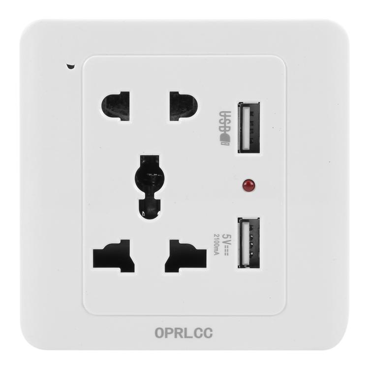 Universal Standard Wall Socket with 2 x USB Ports