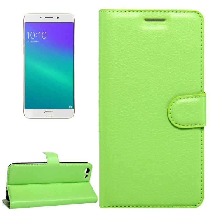 For OPPO R9s Plus Litchi Texture Horizontal Flip Leather Case with Magnetic Buckle & Holder & Card Slots & Wallet