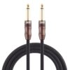 EMK 6.35mm Male to Male 3 Section Gold-plated Plug Cotton Braided Audio Cable for Guitar Amplifier Mixer, Length: 1.5m