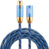 EMK XLR Male to Female Gold-plated Plug Grid Nylon Braided Cannon Audio Cable for XLR Jack Devices, Length: 2m