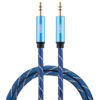EMK 3.5mm Male to Male Grid Nylon Braided Audio Cable for Speaker / Notebooks / Headphone, Length: 0.5m