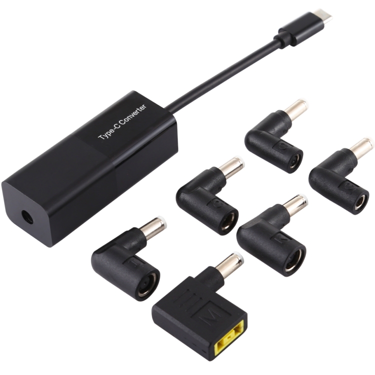 Laptop Power Adapter 65W USB-C / Type-C Converter to 6 in 1 Power Adapter