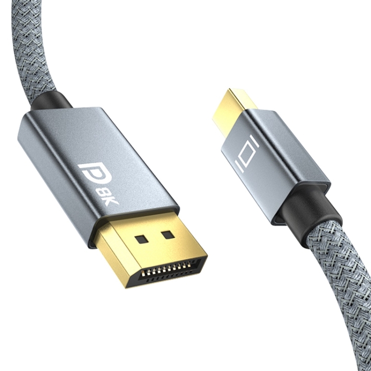 Mini DP Male to 8K DisplayPort 1.4 Male HD Braided Adapter Cable, Cable Length: 2m