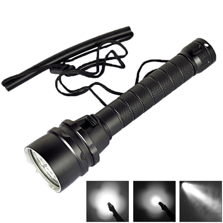 5 x XM-L2 White Light Diving Flashlight, 6800 LM, Diving Depth: 150m (Black)