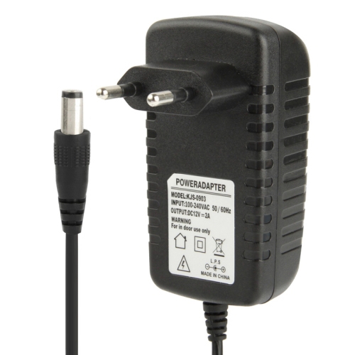 High Quality AC 100-240V to DC 12V 2A Power Adapter, Tips: 5.5 x 2.1mm, Cable Length: 1m