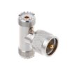 T-shape UHF Male PL259 To 2 UHF Female Adapter