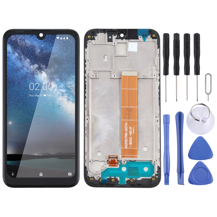 Original LCD Screen and Digitizer Full Assembly With Frame for Nokia 2.2 TA-1183 / TA-1179 / TA-1191 / TA-1188, For Nokia 2.2