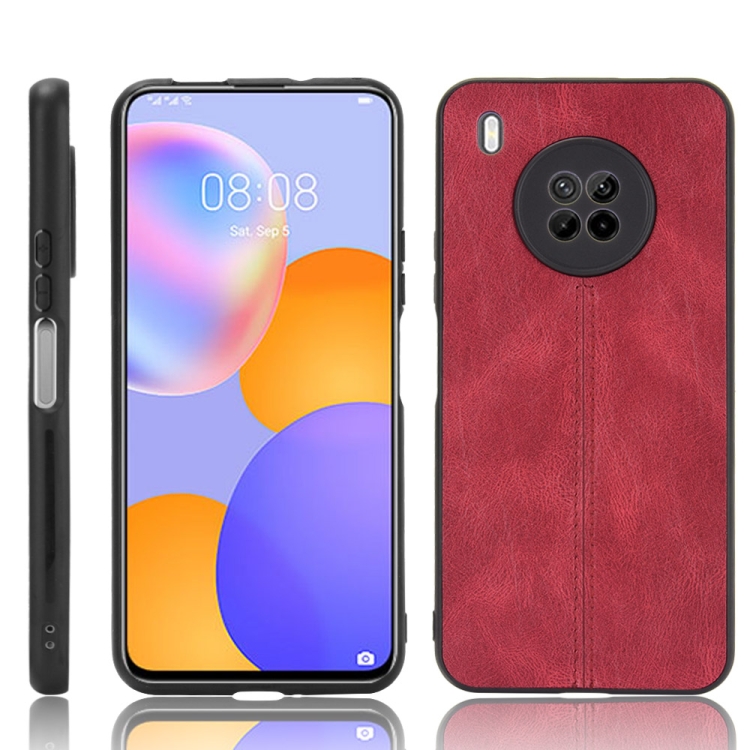 For Huawei Y9a Shockproof Sewing Cow Pattern Skin PC + PU + TPU Case