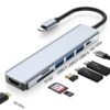 7 In 1 HDMI+SD/TF+USB2.0x2+USB3.0+PD to Type-C HUB Docking Station
