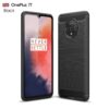 For Oneplus 7T Brushed Texture Carbon Fiber TPU Case