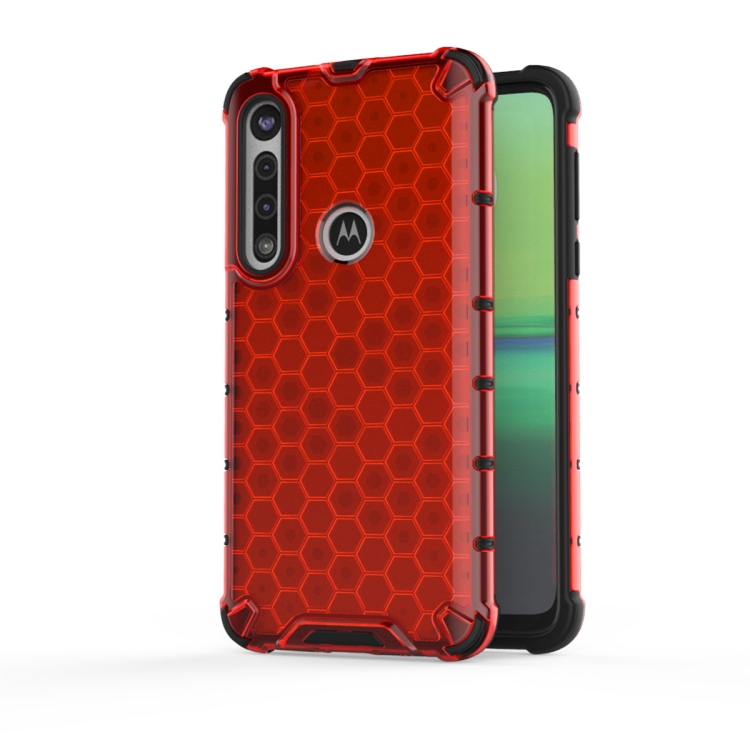 For Motorola Moto G8 Plus Shockproof Honeycomb PC + TPU Case