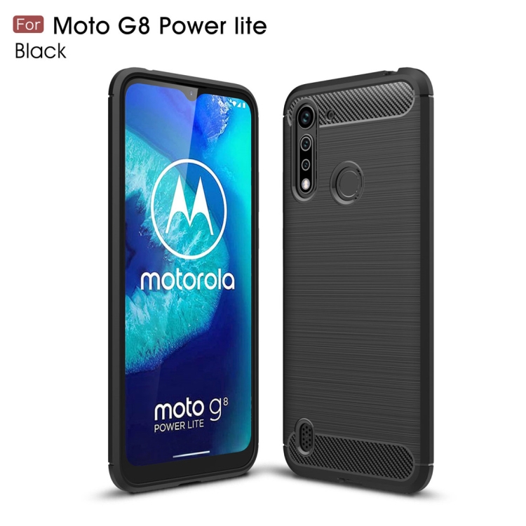 For Motorola Moto G8 Power Lite Brushed Texture Carbon Fiber TPU Case