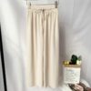 Ice Silk Knit Pants Fall Wide Leg Pants Female High Waist Loose Casual Pants High Waist Nine Points