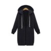 Women Hooded Long Sleeved Sweater In The Long Coat